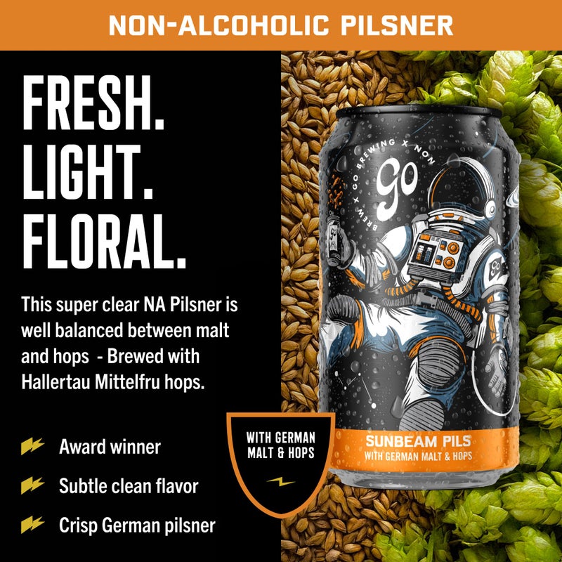 Go Brewing - 12 Mixed Pack - Non-Alcoholic Craft Brew - Small Batch Brew - Classic Ingredients - Non Alcoholic Assorted Variety Pack - Low-Calorie, NA Brew - Ideal for Any Occasion (12 oz, 12 Pack) - Image 3